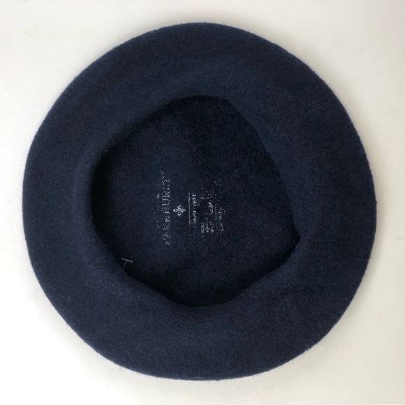 Navy wool beret hat - Picture 6 of 7